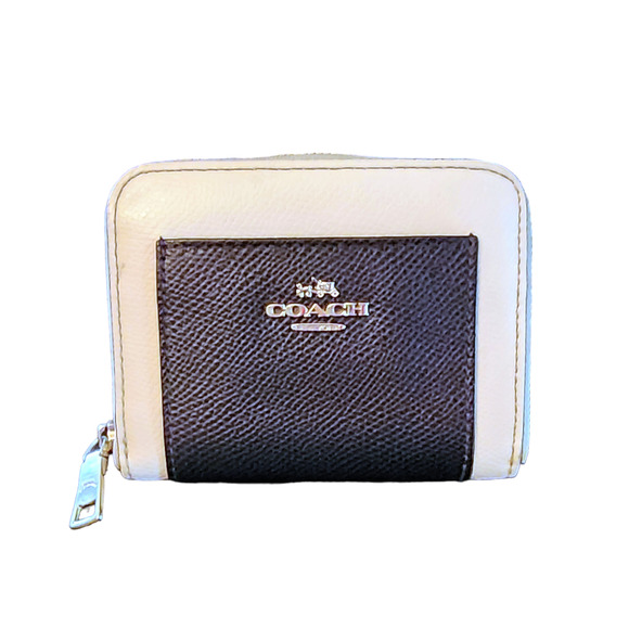 Coach Colorblock white and navy blue bi-fold wallet - Picture 1 of 8